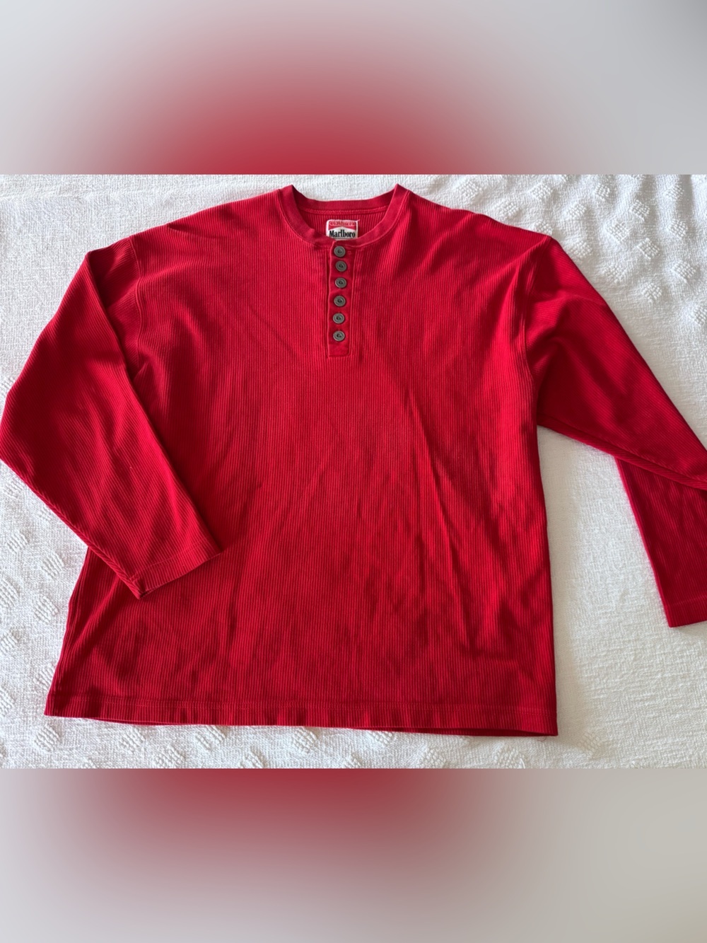 Marlboro Henley Shirt Mens XL Red Ribbed Cotton Long Sleeve Unlimited Vintage
T2